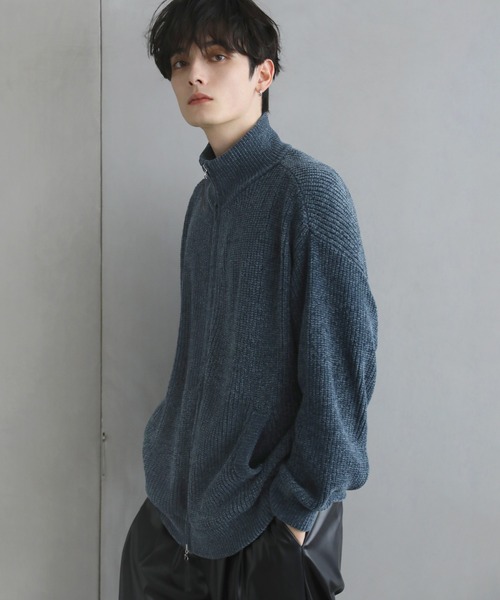 ETELIO（エテリオ）の「モールヤーンドライバーズニット（ニット/セーター・メンズ・アイボリー/モカ/ブルーグレー/ブラック・S/M/L）」の22枚目の写真
