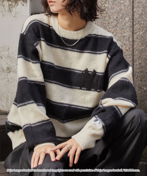 MLB/メジャーリーグベースボール 別注 ワッペン刺繍 マルチボーダー