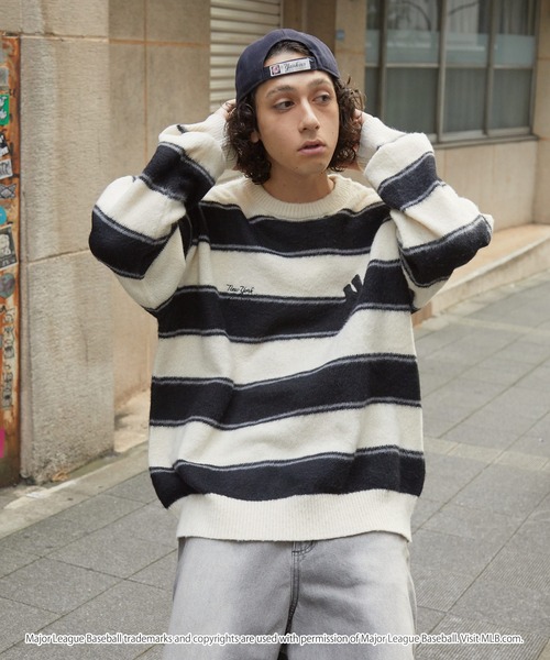 MLB/メジャーリーグベースボール 別注 ワッペン刺繍 マルチボーダー