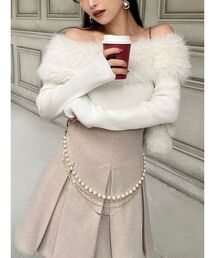 RESEXXY | フェイクファーオフショルニットトップス(ニット/セーター)