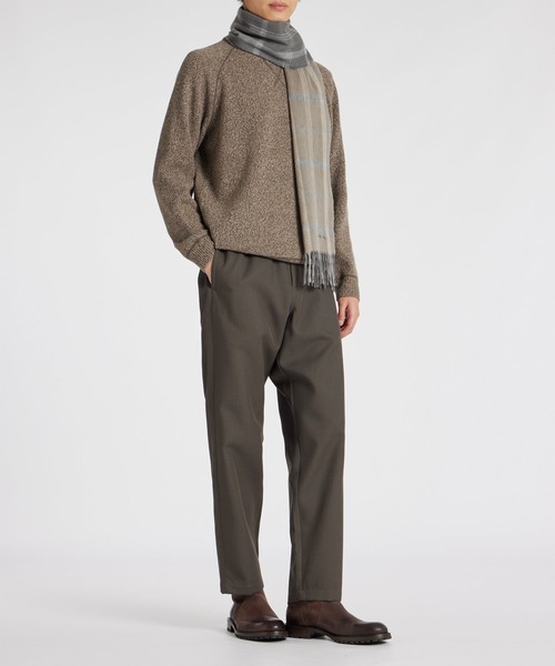 セール】バイカラーチェック カシミヤブレンド マフラー【240412