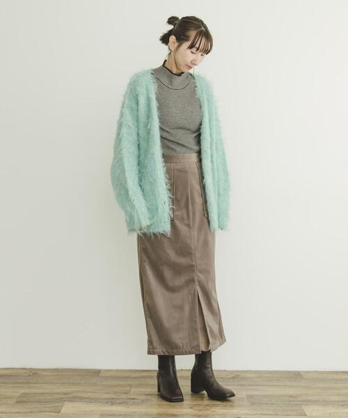 ITEMS URBANRESEARCH（アイテムズ アーバンリサーチ）の「スムースベロアタイトスカート（スカート・レディース・グレー系その他/ブラック/モカ・FREE）」の18枚目の写真