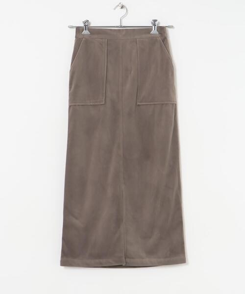 ITEMS URBANRESEARCH（アイテムズ アーバンリサーチ）の「スムースベロアタイトスカート（スカート・レディース・グレー系その他/ブラック/モカ・FREE）」の12枚目の写真
