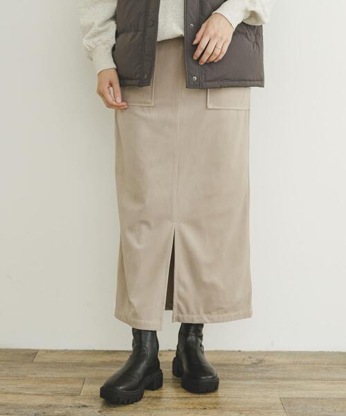 ITEMS URBANRESEARCH（アイテムズ アーバンリサーチ）の「スムースベロアタイトスカート（スカート・レディース・グレー系その他/ブラック/モカ・FREE）」の14枚目の写真