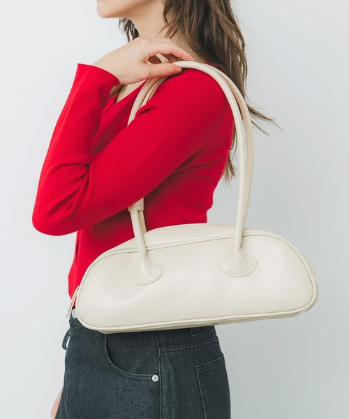 coca(coca)(コカ)の「バゲットバッグ フェイクレザーハンドバッグ(ハンドバッグ・レディース・アイボリー/ブラック・ONE SIZE)」の1枚目の写真