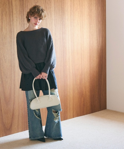 coca(coca)(コカ)の「バゲットバッグ フェイクレザーハンドバッグ(ハンドバッグ・レディース・アイボリー/ブラック・ONE SIZE)」の8枚目の写真