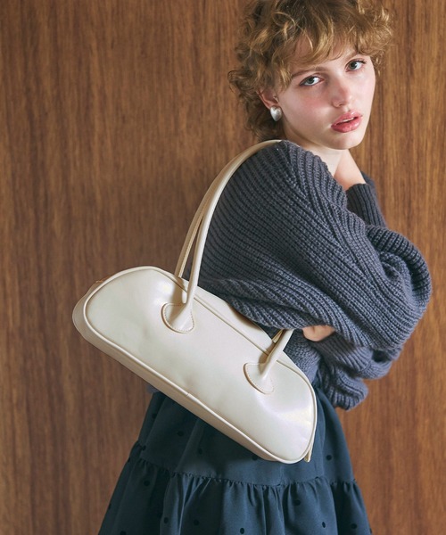 coca(coca)(コカ)の「バゲットバッグ フェイクレザーハンドバッグ(ハンドバッグ・レディース・アイボリー/ブラック・ONE SIZE)」の11枚目の写真