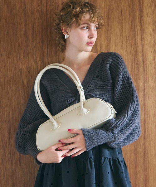 coca(coca)(コカ)の「バゲットバッグ フェイクレザーハンドバッグ(ハンドバッグ・レディース・アイボリー/ブラック・ONE SIZE)」の9枚目の写真