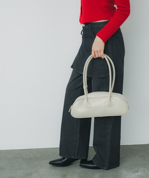 coca(coca)(コカ)の「バゲットバッグ フェイクレザーハンドバッグ(ハンドバッグ・レディース・アイボリー/ブラック・ONE SIZE)」の12枚目の写真