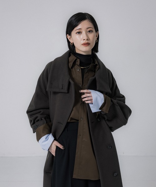 【セール】レイヤーカフスオーバーシャツ-ウォッシャブル-（シャツ/ブラウス）｜UNITED TOKYO（ユナイテッドトウキョウ）