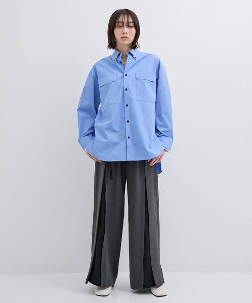 レイヤーカフスオーバーシャツ｜ウォッシャブル/春服（シャツ/ブラウス