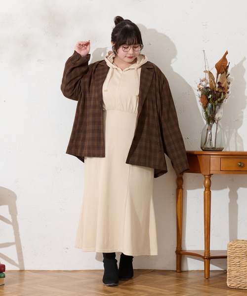 セール】【大きいサイズ】フード付きマーメイドスウェット