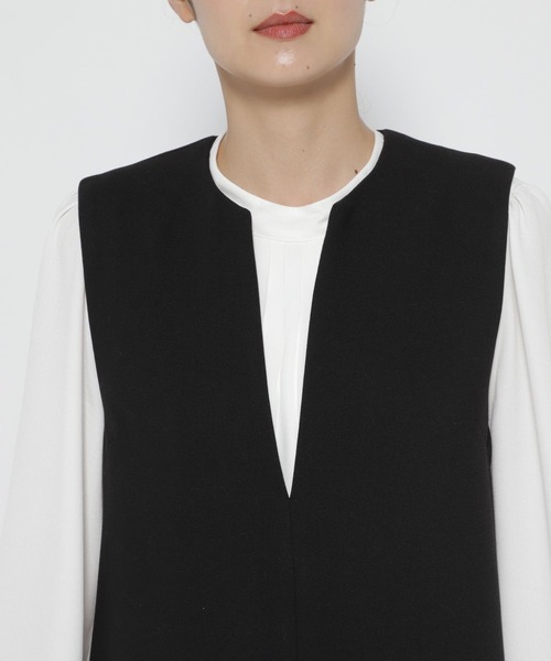 LEPSIM（レプシィム）の「【入卒式／セレモニー】ツイードキーネックサロペット　207952（サロペット/オーバーオール・レディース・ブラック/ライトベージュ・FREE/SHORT）」の6枚目の写真