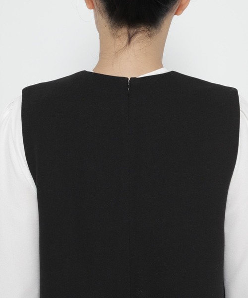 LEPSIM（レプシィム）の「【入卒式／セレモニー】ツイードキーネックサロペット　207952（サロペット/オーバーオール・レディース・ブラック/ライトベージュ・FREE/SHORT）」の10枚目の写真