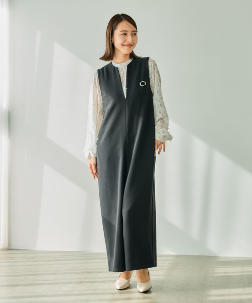 LEPSIM（レプシィム）の「【入卒式／セレモニー】ツイードキーネックサロペット　207952（サロペット/オーバーオール・レディース・ブラック/ライトベージュ・FREE/SHORT）」の18枚目の写真