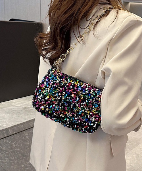 Mignonjour(ミニョンジュール)の「Mignonjour/スパンコールチェーンバッグ M2611(ショルダーバッグ・レディース・ブラック/ホワイト/その他1/その他2・FREE)」の3枚目の写真