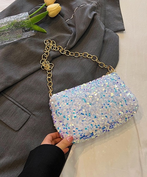 Mignonjour(ミニョンジュール)の「Mignonjour/スパンコールチェーンバッグ M2611(ショルダーバッグ・レディース・ブラック/ホワイト/その他1/その他2・FREE)」の1枚目の写真