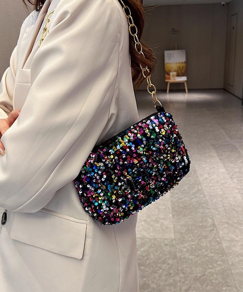 Mignonjour(ミニョンジュール)の「Mignonjour/スパンコールチェーンバッグ M2611(ショルダーバッグ・レディース・ブラック/ホワイト/その他1/その他2・FREE)」の13枚目の写真