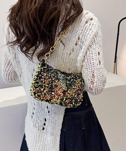 Mignonjour(ミニョンジュール)の「Mignonjour/スパンコールチェーンバッグ M2611(ショルダーバッグ・レディース・ブラック/ホワイト/その他1/その他2・FREE)」の12枚目の写真