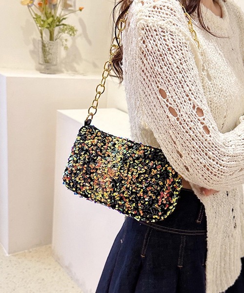 Mignonjour(ミニョンジュール)の「Mignonjour/スパンコールチェーンバッグ M2611(ショルダーバッグ・レディース・ブラック/ホワイト/その他1/その他2・FREE)」の11枚目の写真