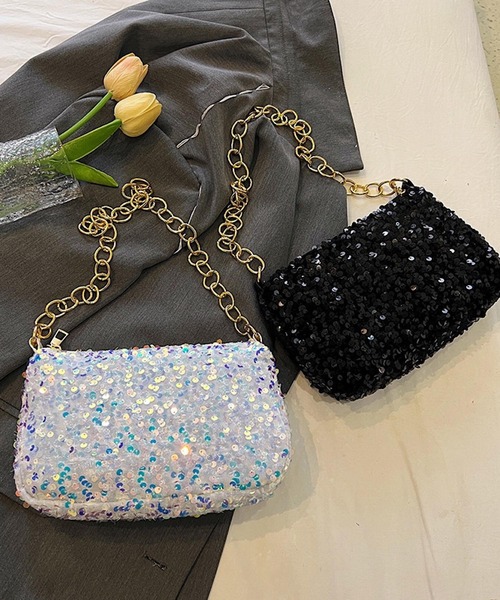 Mignonjour(ミニョンジュール)の「Mignonjour/スパンコールチェーンバッグ M2611(ショルダーバッグ・レディース・ブラック/ホワイト/その他1/その他2・FREE)」の10枚目の写真