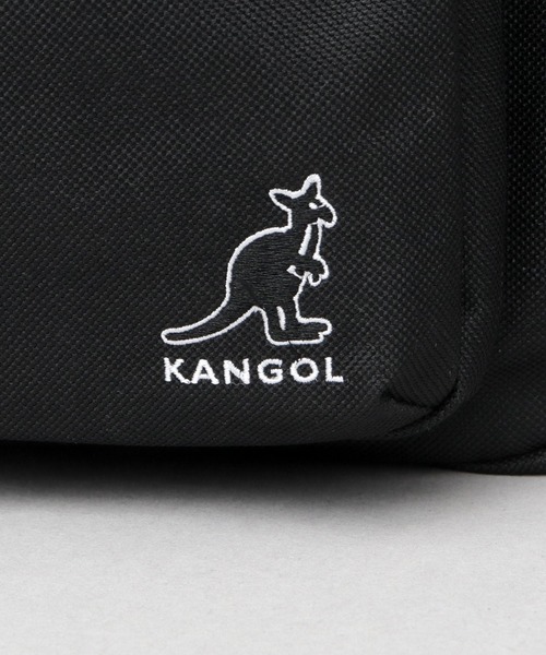 KANGOL(カンゴール)の「2層式フロントポケット 多収納 デイパック ロープストラップ付(バックパック/リュック・メンズ・ブラック・FREE)」の5枚目の写真