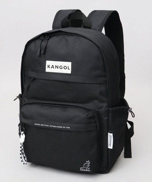 KANGOL(カンゴール)の「2層式フロントポケット 多収納 デイパック ロープストラップ付(バックパック/リュック・メンズ・ブラック・FREE)」の2枚目の写真