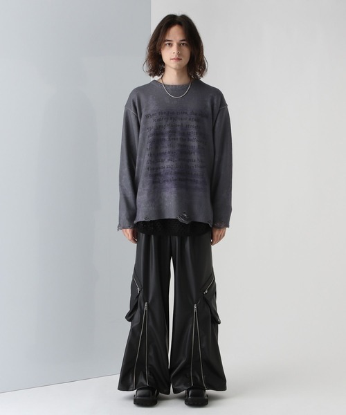 セール】レタリングダメージニット(HARE)（ニット/セーター