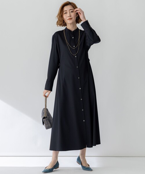 23区（ニジュウサンク）の「【洗える】ライトクロス ワンピース（シャツワンピース・レディース・ネイビー系/ライトグレー系・36/40/38）」の6枚目の写真