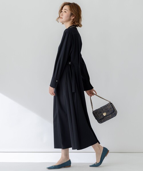 23区（ニジュウサンク）の「【洗える】ライトクロス ワンピース（シャツワンピース・レディース・ネイビー系/ライトグレー系・36/40/38）」の7枚目の写真