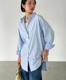 ストライプベーシックオーバーシャツ