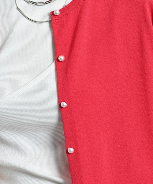 INTERPLANET（インタープラネット）の「【マシーンウォッシャブル・ＵＶ・接触冷感】パール釦クルーカーディガン（カーディガン/ボレロ・レディース・オフホワイト/グレー/ブラック/マルーン・FREE）」の11枚目の写真