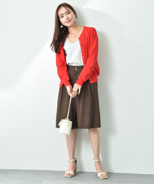 INTERPLANET（インタープラネット）の「【マシーンウォッシャブル・ＵＶ・接触冷感】パール釦クルーカーディガン（カーディガン/ボレロ・レディース・オフホワイト/グレー/ブラック/マルーン・FREE）」の19枚目の写真