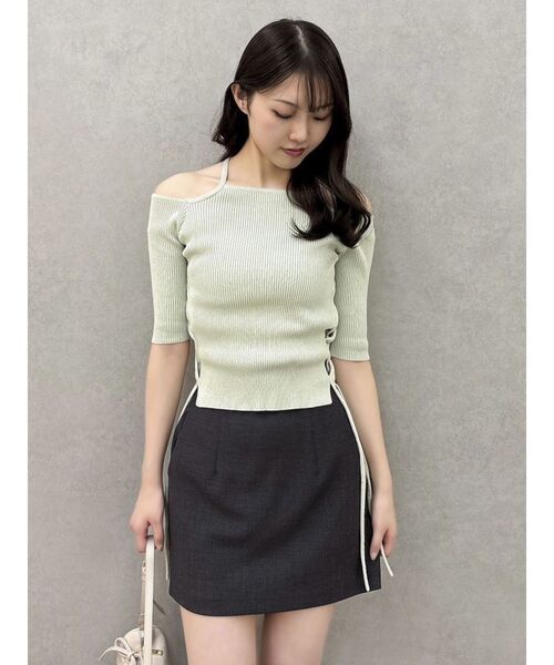 dazzlin（ダズリン）の「【セットアップ対応】コンパクトミニスカート（スカート・レディース・チャコールグレー/キャメル/ブラウン/ピンク/ベージュ・MEDIUM/SMALL）」の8枚目の写真