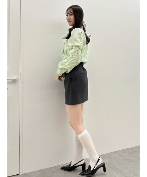 dazzlin（ダズリン）の「【セットアップ対応】コンパクトミニスカート（スカート・レディース・チャコールグレー/キャメル/ブラウン/ピンク/ベージュ・MEDIUM/SMALL）」の10枚目の写真