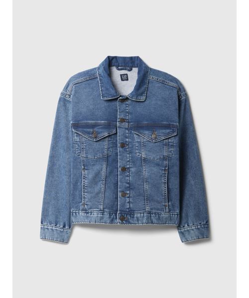 GAP（ギャップ）の「オーバーサイズ スーパーソフト アイコン デニムジャケット (キッズ)（その他アウター・キッズ・インディゴブルー・120cm/130cm/140cm/150cm/160cm/110cm）」の4枚目の写真