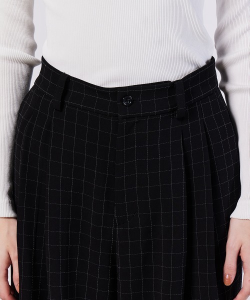 Sov.(ソブ)の「ウィンドウチェックワイドパンツ(スラックス・レディース・ブラック・36/38)」の5枚目の写真