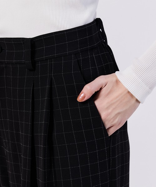 Sov.(ソブ)の「ウィンドウチェックワイドパンツ(スラックス・レディース・ブラック・36/38)」の6枚目の写真