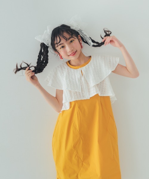 unica(ユニカ)の「カーデ付きウェーブラインワンピース(ワンピース・キッズ・ブラック/マスタード/レッド・S/M/L/XL)」の8枚目の写真