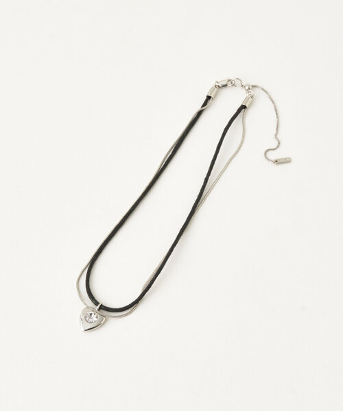 DISCOAT（ディスコート）の「【GOLDY】ガラスハートコンビ2連チョーカー（ネックレス・レディース・ゴールド/シルバー・FREE）」の2枚目の写真