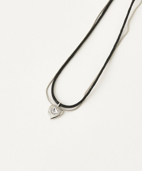 DISCOAT（ディスコート）の「【GOLDY】ガラスハートコンビ2連チョーカー（ネックレス・レディース・ゴールド/シルバー・FREE）」の5枚目の写真