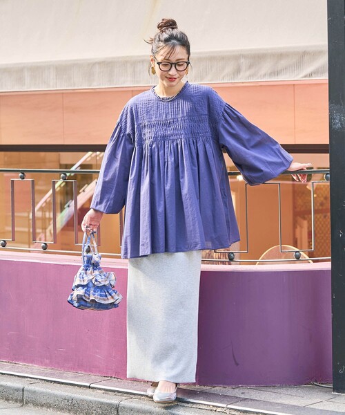 FREAK'S STORE（フリークスストア）の「限定展開　インド ピンタック ギャザー ロングスリーブ ブラウス（シャツ/ブラウス・レディース・ブルー/オフホワイト/ブラウン系その他/ブラック/イエロー/ネイビー/レッド・ﾌﾘ-）」の21枚目の写真