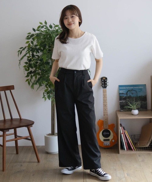NAVY(ネイビー)の「【 綿100% 】NAVY ベーシッククルーTシャツ(Tシャツ/カットソー・レディース・チャコールグレー/ブラック/オフホワイト/ラベンダー/モカ・M/L)」の12枚目の写真