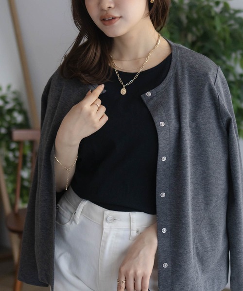 NAVY(ネイビー)の「【 綿100% 】NAVY ベーシッククルーTシャツ(Tシャツ/カットソー・レディース・チャコールグレー/ブラック/オフホワイト/ラベンダー/モカ・M/L)」の15枚目の写真