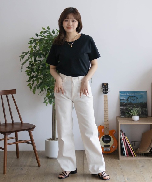 NAVY(ネイビー)の「【 綿100% 】NAVY ベーシッククルーTシャツ(Tシャツ/カットソー・レディース・チャコールグレー/ブラック/オフホワイト/ラベンダー/モカ・M/L)」の17枚目の写真