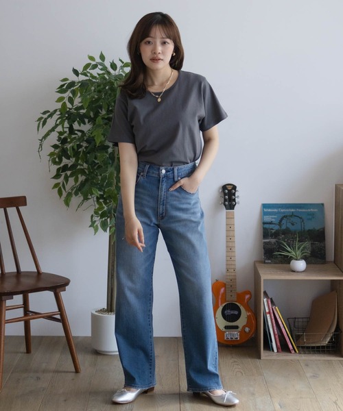 NAVY(ネイビー)の「【 綿100% 】NAVY ベーシッククルーTシャツ(Tシャツ/カットソー・レディース・チャコールグレー/ブラック/オフホワイト/ラベンダー/モカ・M/L)」の22枚目の写真