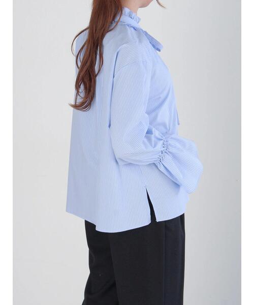 Te chichi（テチチ）の「ストライプスタンドフリル&リボンブラウス（シャツ/ブラウス・レディース・サックスブルー/オフホワイト/オレンジ・F）」の11枚目の写真