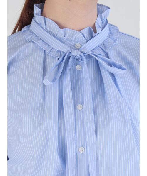 Te chichi（テチチ）の「ストライプスタンドフリル&リボンブラウス（シャツ/ブラウス・レディース・サックスブルー/オフホワイト/オレンジ・F）」の13枚目の写真