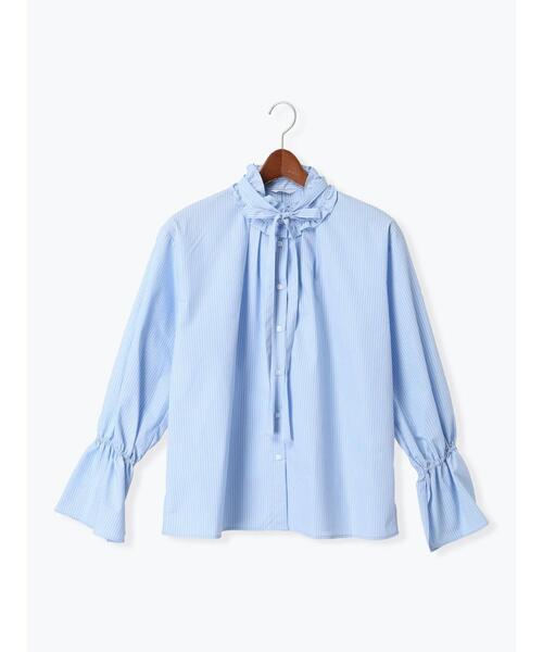 Te chichi（テチチ）の「ストライプスタンドフリル&リボンブラウス（シャツ/ブラウス・レディース・サックスブルー/オフホワイト/オレンジ・F）」の18枚目の写真
