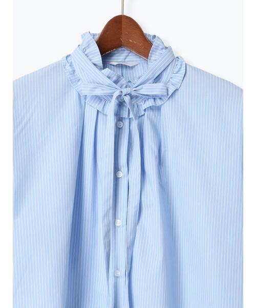 Te chichi（テチチ）の「ストライプスタンドフリル&リボンブラウス（シャツ/ブラウス・レディース・サックスブルー/オフホワイト/オレンジ・F）」の20枚目の写真